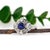 2.13cts Round Ceylon Sapphire and Natural Diamond Ring in Solid 14k White Gold, Size 6.75 For Sale In Columbus - Image 6 of 9