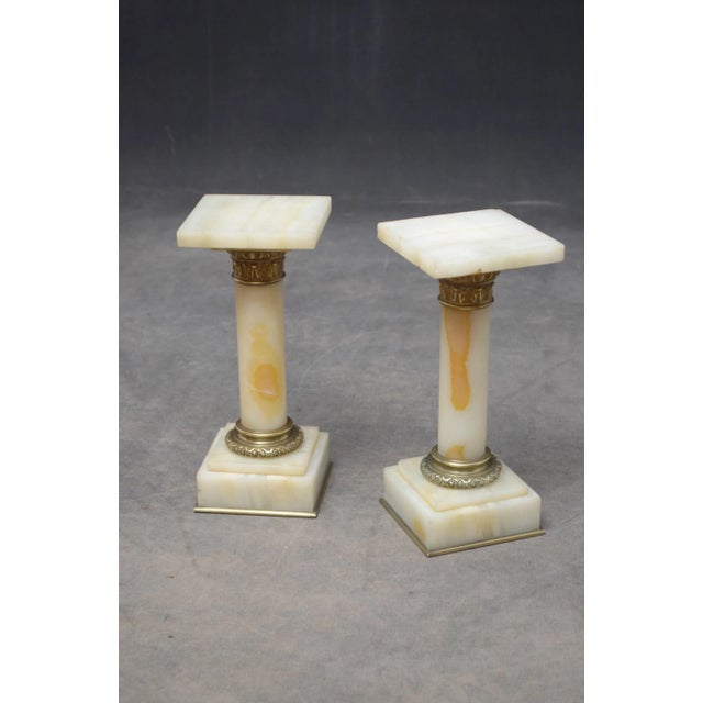 Antique Victorian White Marble Columns, Set of 2 For Sale - Image 3 of 13