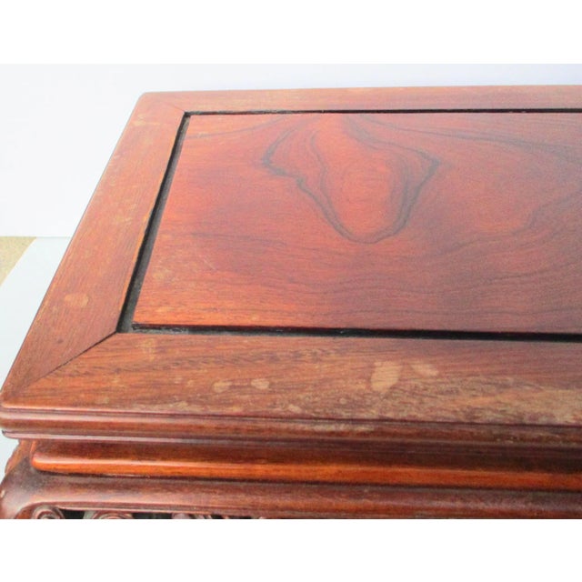 1980s Vintage Elaborate Chinese Hardwood Plant Stand For Sale - Image 5 of 11