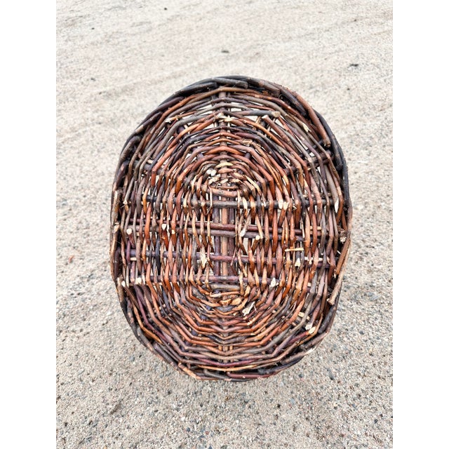 1970s Dark Willow Gathering Basket For Sale - Image 4 of 9
