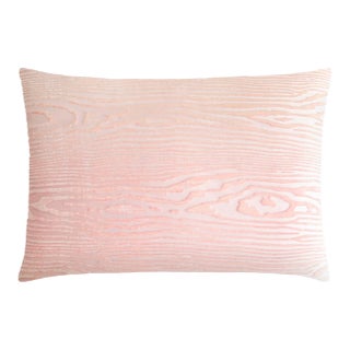 Kevin O'Brien Woodgrain Blush Mini Cut Velvet Pillow For Sale
