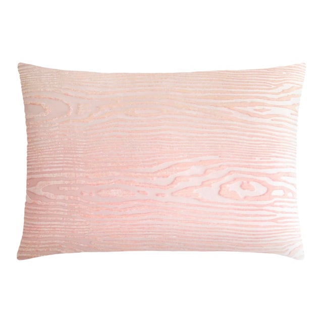 Kevin O'Brien Woodgrain Blush Mini Cut Velvet Pillow For Sale
