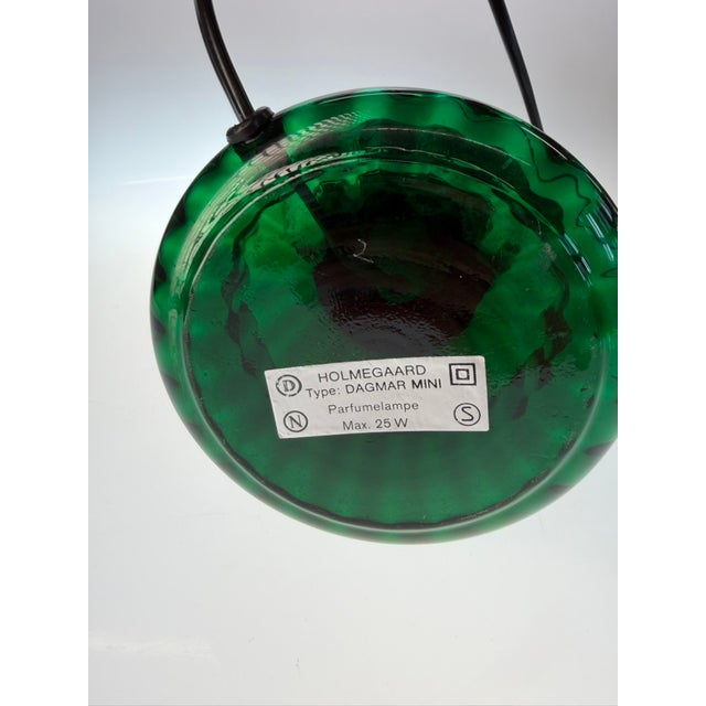 Dagmar Mini Table Lamp in Emerald Green Glass from Holmegaard, Denmark, 1970s For Sale - Image 6 of 8