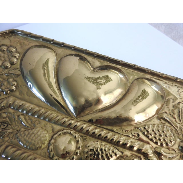 19th Century Dutch Revival Repoussé Brass Octagonal Wall Plaques - A Pair For Sale - Image 14 of 14