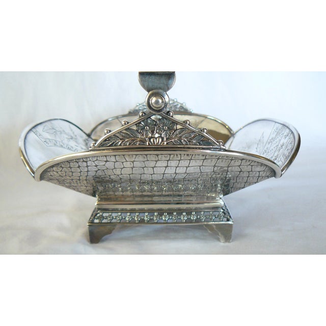 Aesthetic Movement Derby Silver Co Quadruple Plate Basket For Sale - Image 4 of 13