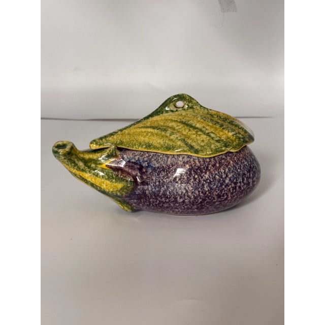 LastCHANCE!Italian Majolica Style Eggplant Tureen For Sale - Image 11 of 12