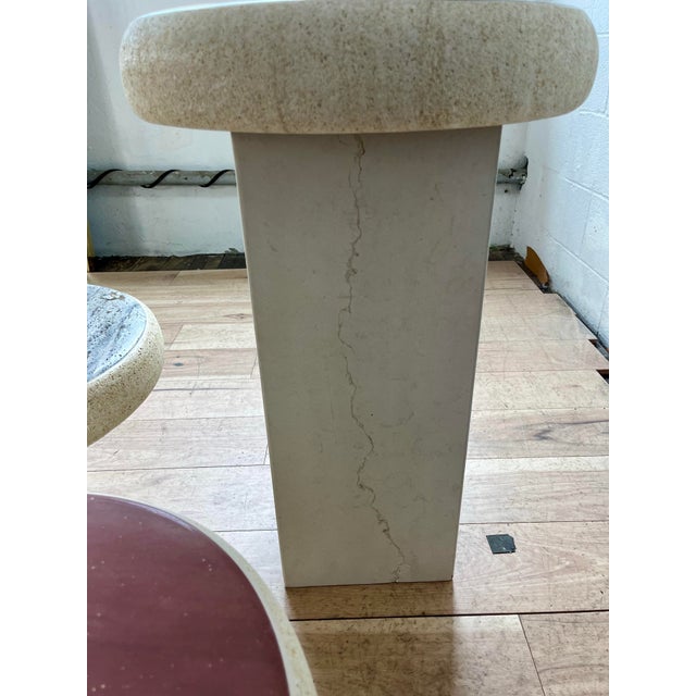 1980s Postmodern Mactan Stone and Marble Tables, Set of 3 For Sale - Image 9 of 12