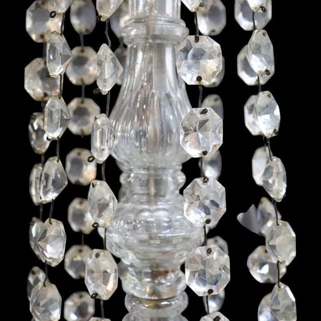 1940s Vintage French Empire Style Cut Crystal & Glass 9-Light Basket Chandelier C1940 For Sale - Image 5 of 7