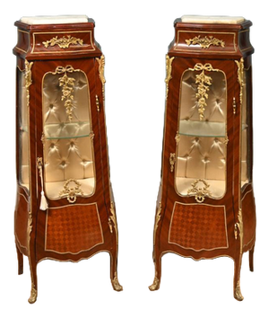 Louis XV Revival French Display Cabinets, Set of 2