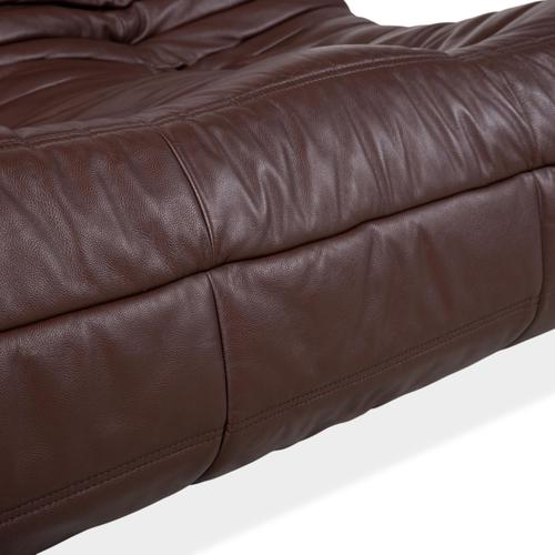 Brown Leather Three-Seater Togo Sofa by Michel Ducaroy for Ligne Roset For Sale - Image 5 of 11