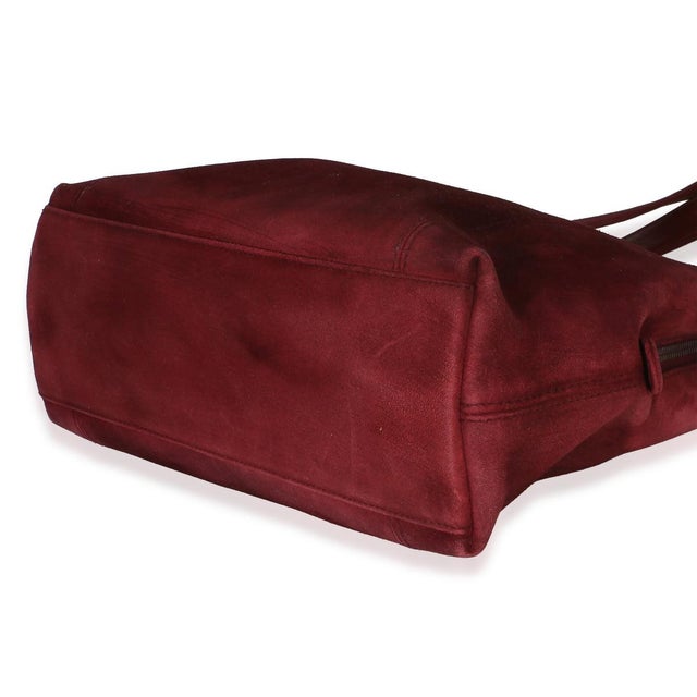Animal Skin Vintage Red Suede Logo Small Tote For Sale - Image 7 of 8