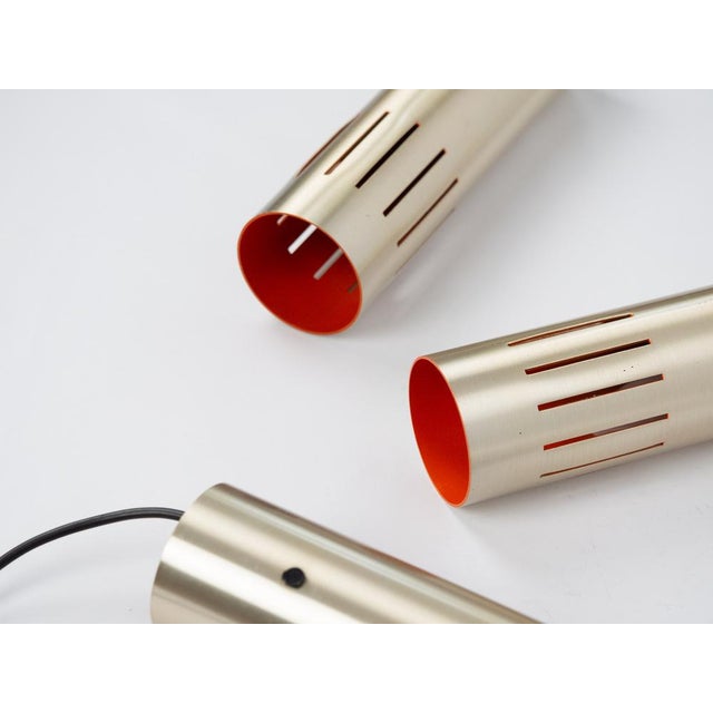 Vintage Brass Trombone Pendant Lamps by Jo Hammerborg for Fog and Mørup, 1960s, Set of 3 For Sale - Image 14 of 16