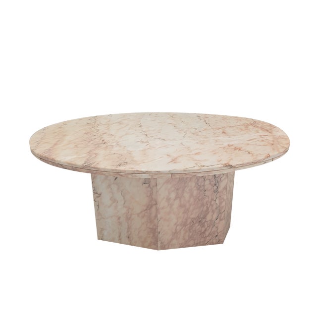 Italian Oval Marble Coffee Table, 1970s For Sale