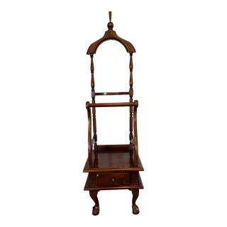 Late 20th Century Vintage Style Hardwood Gentleman Valet Stand For Sale