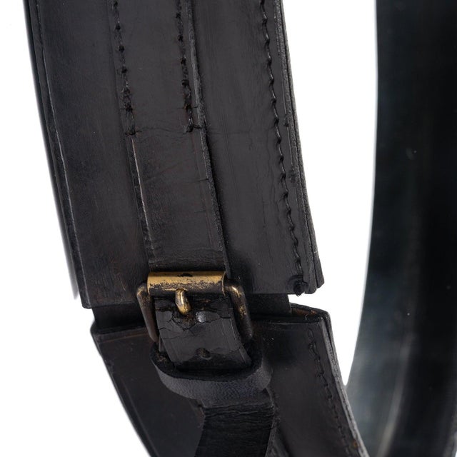 1960s Leather Strap Mirror attributed to Jacques Adnet, France, 1960s For Sale - Image 5 of 8