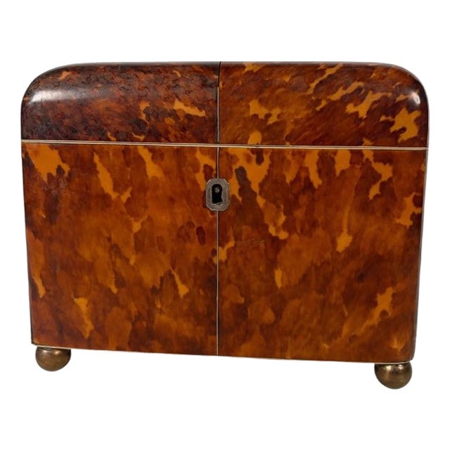 Faux Tortoiseshell Tea Caddy, England Circa 1820 For Sale