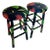 Pair of Vintage Greeff "Summertime Collection" Fabric Wrapped Wooden Counter Stools For Sale