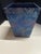 Navy Blue Vintage Navy Blue Chinoiserie Brocade Square Cachepot Planter – Set of 2 Oriental Silk Waste Bins For Sale - Image 8 of 8