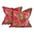 Richloom Green Orange Pink Tan Bird on a Vine Botanical Chinoiserie Floral Linen Pillow Covers- Pair For Sale