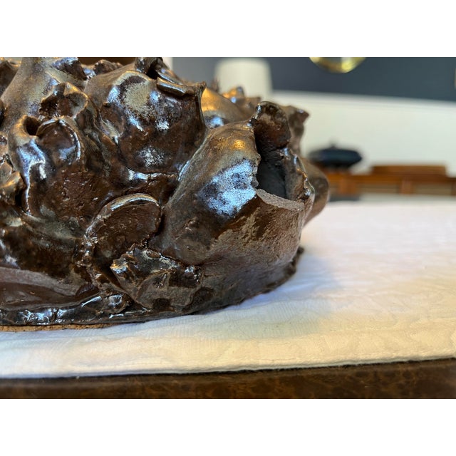Brown Mid Century Biomorphic Pottery Coral Reef For Sale - Image 8 of 9