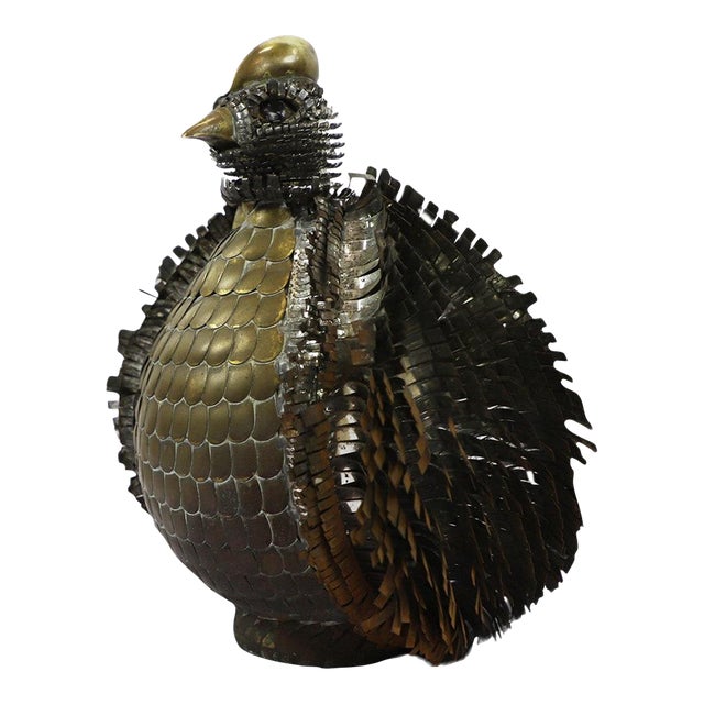 1970s Sergio Bustamante Style Peacock Sculpture For Sale