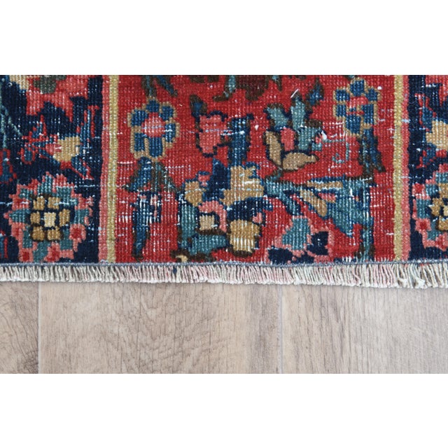1970s Turkish Oushak Handmade Wool Cotton Red Runner Rug For Sale In San Francisco - Image 6 of 11