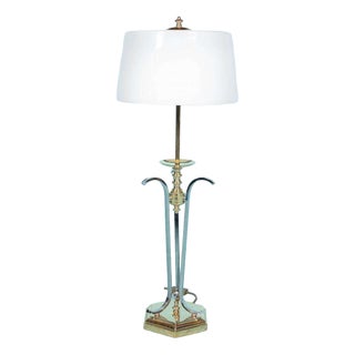 Hollywood Regency Brass Table Lamp, 1950s For Sale