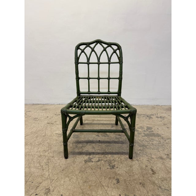 Wood McGuire Bamboo Dining Chairs With Tropical Fabric Cushions - Set of Four For Sale - Image 7 of 16