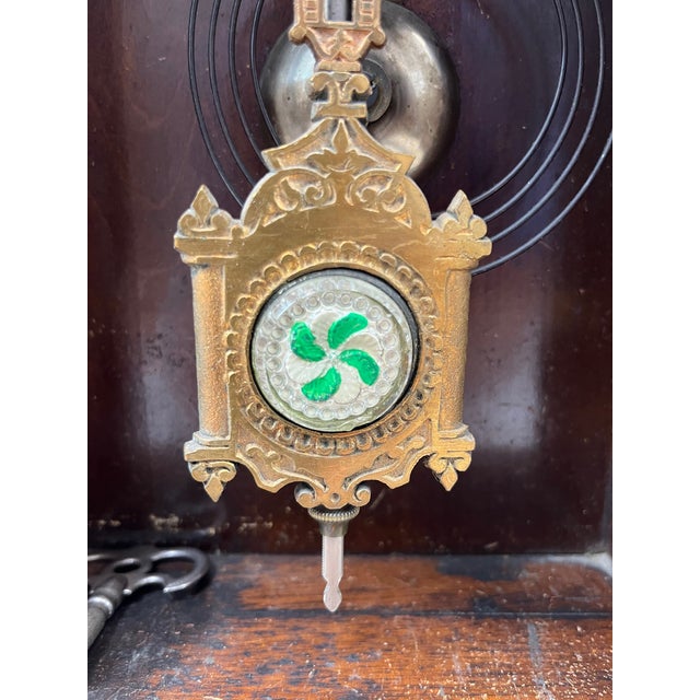 Victorian Antique Walnut Mantel/Kitchen/Parlor/Gingerbread Clock by E. N. Welch & Spring Company - Model "Dolero" For Sale In Salt Lake City - Image 6 of 16
