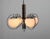 4-light Art Deco chandelier made of wood, chrome and glass. Completely restored: polished, rewired: 4x40W, E25-E27 bulbs...