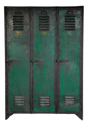 Metal 3-Piece Cabinet with Numeration, 1930s