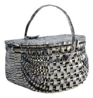 Silver Basket with Handle and Zipper