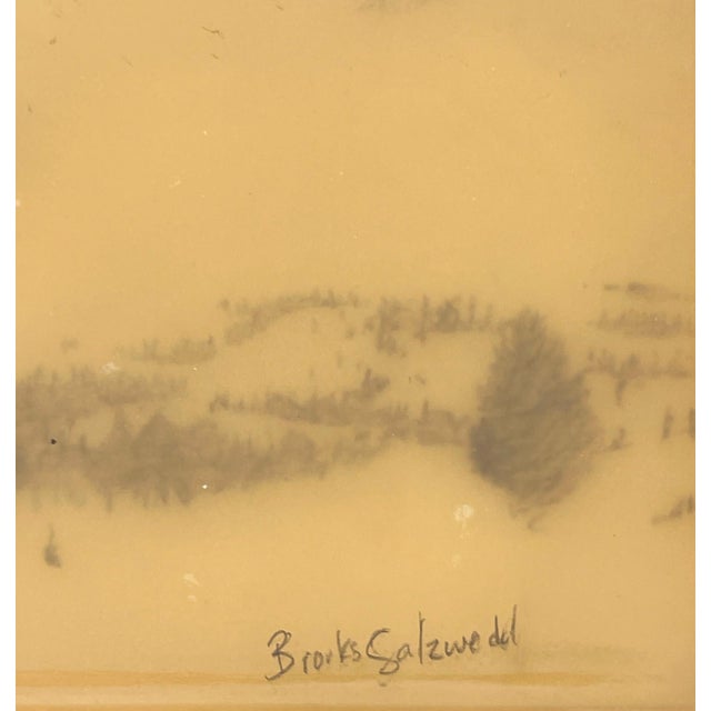 Long Grass and Blue Mountain by Brooks Salzwedel | Graphite and Ink on Mylar of mountains and grass For Sale - Image 4 of 5