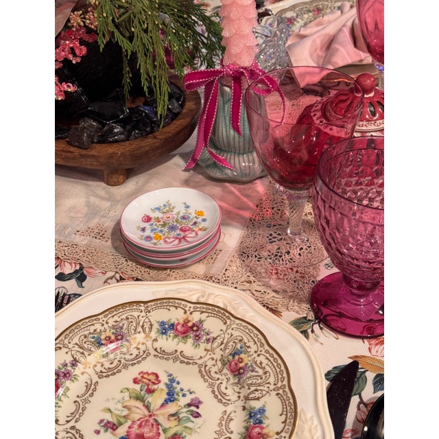English LastCHANCE!Vintage Reutter Porzellan Germany Flowers & Ribbon Motif Butter Pat Plates - Set of 4 For Sale - Image 3 of 12