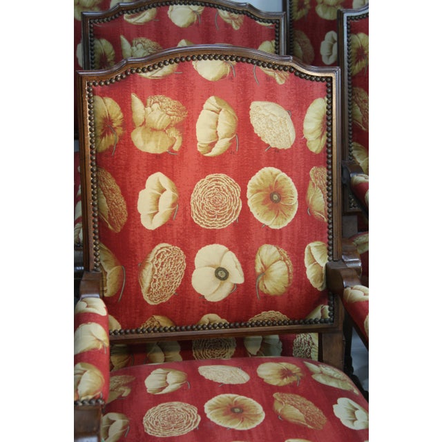 17th Century Style European Floral Fabric Dining Chairs - Set of 10 For Sale - Image 9 of 13