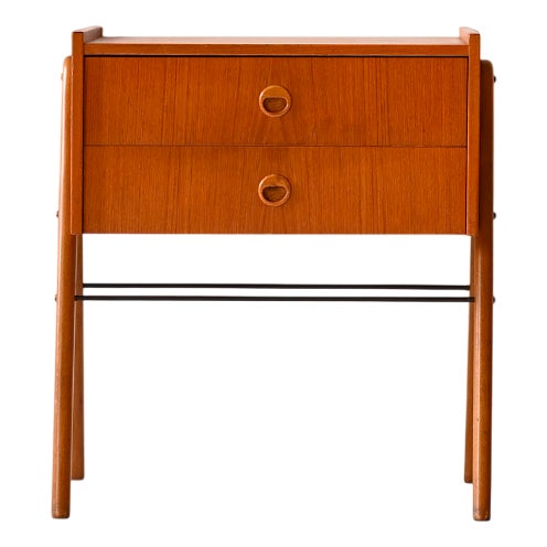 Scandinavian Teak Bedside Table, 1960s For Sale