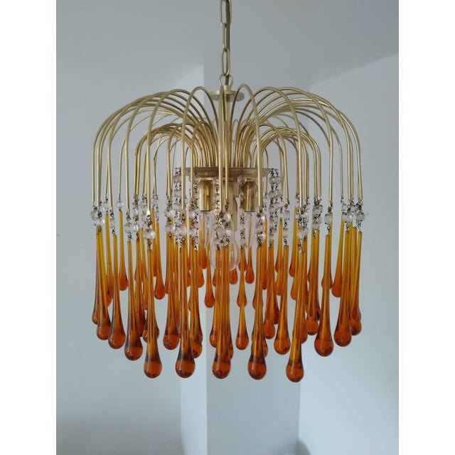 1970s Murano Glass Teardrop Chandelier attributed to Paolo Venini, 1960s For Sale - Image 5 of 18