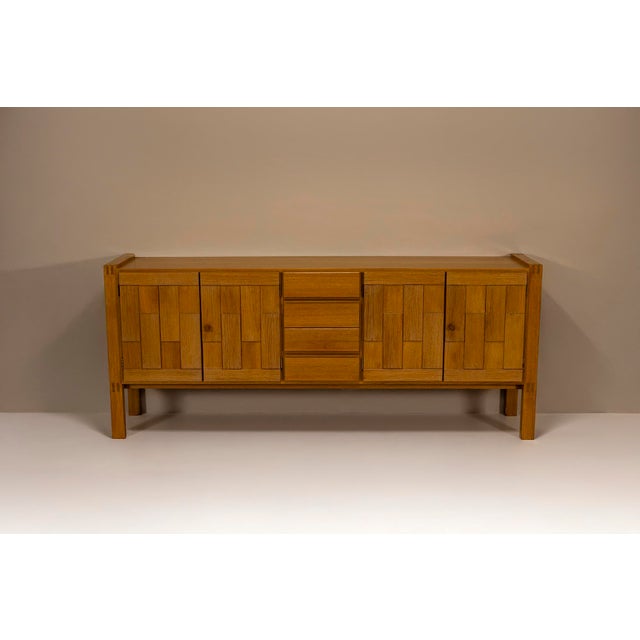 Brutalist Brutalist Sideboard in Oak, 1980s For Sale - Image 3 of 12