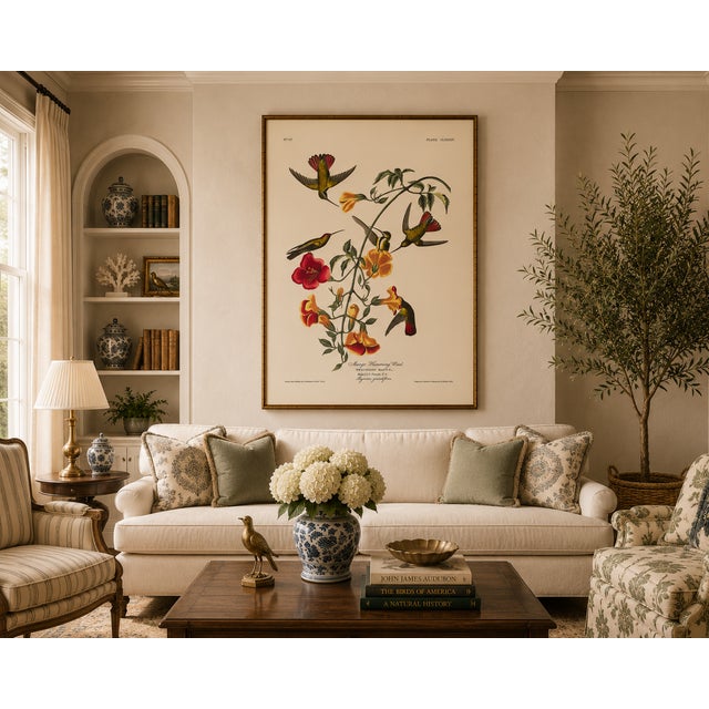Paper Mango Hummingbird, Museum Style Audubon Bird Print, 40" X 60" For Sale - Image 7 of 11