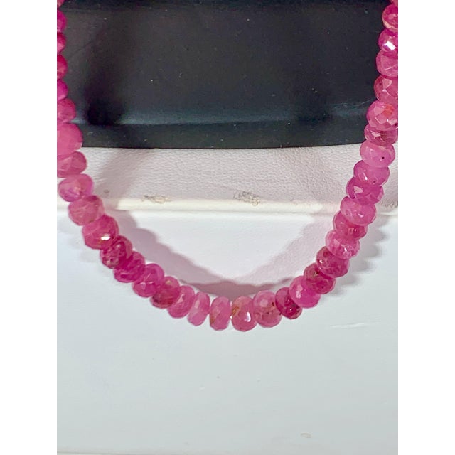 Natural 140 Carat Natural Ruby Bead Single Strand Necklace with Silver Clasp For Sale - Image 17 of 18
