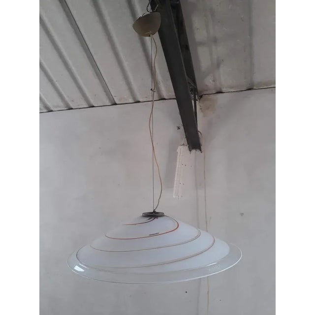 1970s Italian Murano Glass Chandelier with Spiral in Orange-Red Color, 1960s For Sale - Image 5 of 11