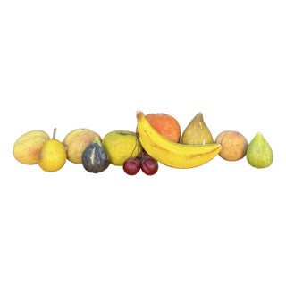 Vintage Italian Hand-Carved Marble Realistic Assorted Fruits - Set of 11 For Sale