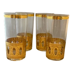 1960s Mid-Century Modern Culver "Antiqua" Highball Glasses - Set of 4