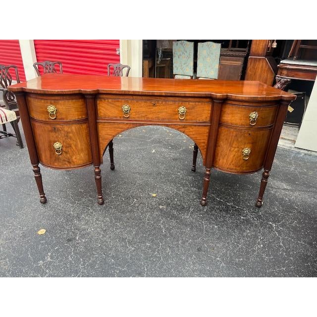 Wood Large Antique Georgian English Mahogany Server, Sideboard For Sale - Image 7 of 9