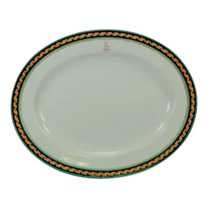 Circa 1865 Civil War Era White Ironstone Armorial Platter Stag Crest, English