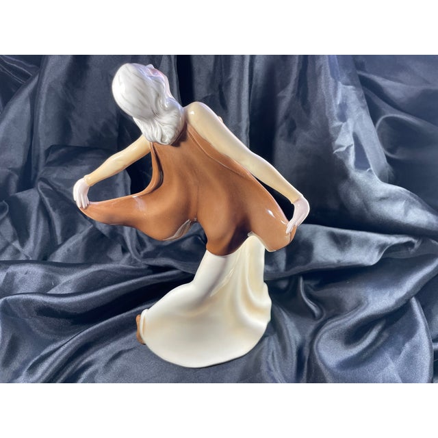 Ceramic Vintage 1930s 1940s German Dancing Woman Ceramic Figurine by Josef Lorenzl For Sale - Image 7 of 9