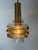 1970s Mid-Century Murano Glass Pendant Lamp with Golden Yellow Waves and Brass, 1970s For Sale - Image 5 of 18
