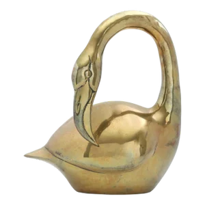 Large Vintage Brass Flamingo Figurine