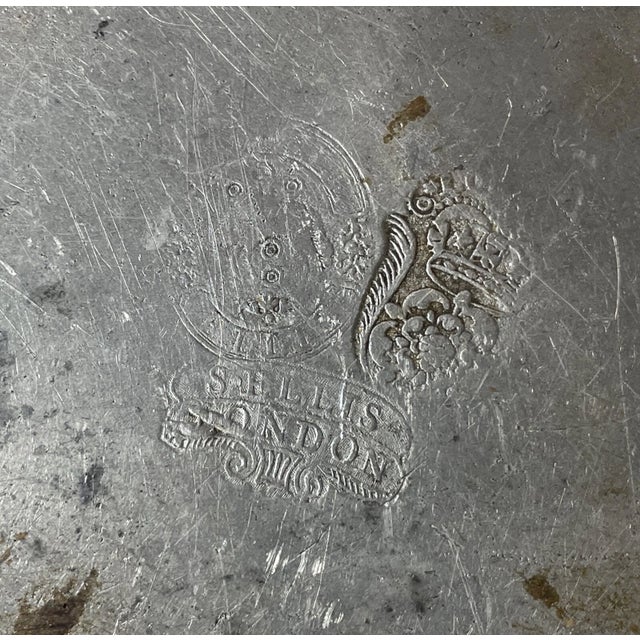 Rare Antique 18th Century Master Samuel Ellis Forged Pewter Dinner Plate Dish For Sale In New York - Image 6 of 8