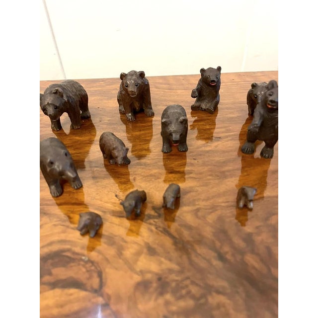 Small 19th Century Carved Oak Black Forest Bears, 1860s, Set of 15 For Sale - Image 15 of 16